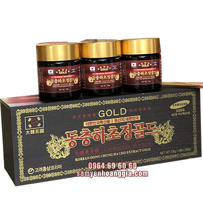 Cao Đông Trùng Hạ Thảo Hàn Quốc Gold hộp gỗ 3 lọ x 120g