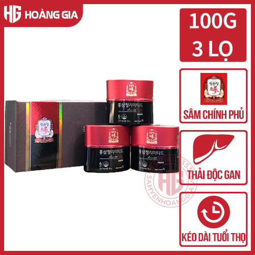 Cao Địa Sâm Chính phủ Hàn Quốc KGC thượng hạng hộp 3 lọ x 100g