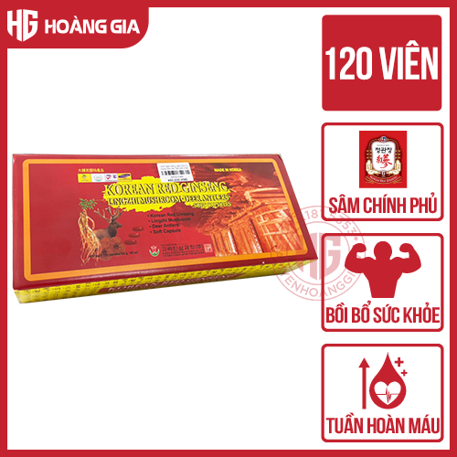 Viên đạm hồng sâm nhung hươu linh chi Hàn Quốc BIO APGOLD 120 viên