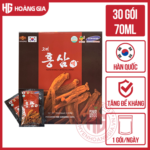 Nước hồng sâm Hàn Quốc Pocheon 6 năm tuổi hộp 30 gói 80ml