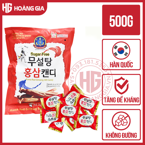 Kẹo hồng sâm Hàn quốc không đường 365 500g