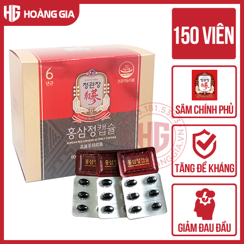 Viên hồng sâm KGC Korean Red Ginseng Extract Capsule hộp 150 viên