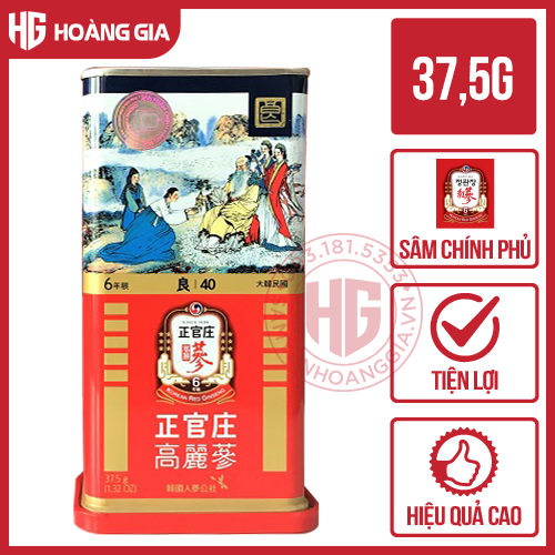 Hồng sâm Chính phủ củ khô KGC hộp thiếc 37.5g