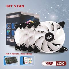 Bộ 5 Fan RGB + Hub RGB + Remote