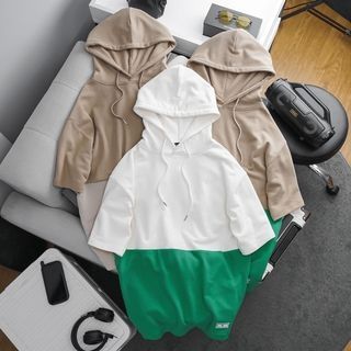 Áo hoodie big size tay ngắn phối màu siêu độc (Mẫu 4)
