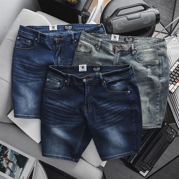 Quần short jean tông xanh trơn thời trang bigsiz 266 276 430 (Mẫu 10)