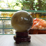 Cầu thạch anh vàng khói nặng 2.51kg, đường kính 12cm