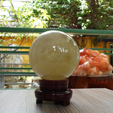 Cầu thạch anh vàng khói nặng 3.1kg, đường kính 12.7cm