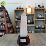 Trụ thạch anh hồng nặng 700gr, cao 23.5cm