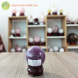 Cầu thạch anh tím nặng 0.3kg, đường kính 5.8cm