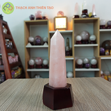 Trụ thạch anh hồng nặng 560gr, cao 22cm