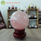 Cầu thạch anh hồng nặng 2.85 kg, đường kính 12cm