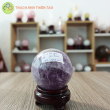 Cầu thạch anh tím nặng 0.62kg, đường kính 7.5cm