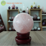 Cầu thạch anh hồng nặng 2.1kg, đường kính 110cm