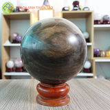 Cầu thạch anh vân gỗ cân nặng 6.1kg, đường kính 17 cm