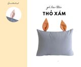  Vỏ gối tai thỏ Premium Cotton xám xanh 