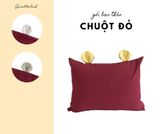  Vỏ gối tai chuột Premium Cotton đỏ bordeaux 