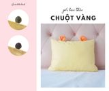  Vỏ gối tai chuột Premium Cotton vàng 