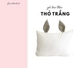  Vỏ gối tai thỏ Premium Cotton trắng 