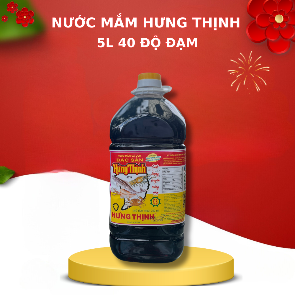 Nước Mắm 5L - 40 độ dùng trong Bữa Ăn hoặc Chế Biến Món Ăn
