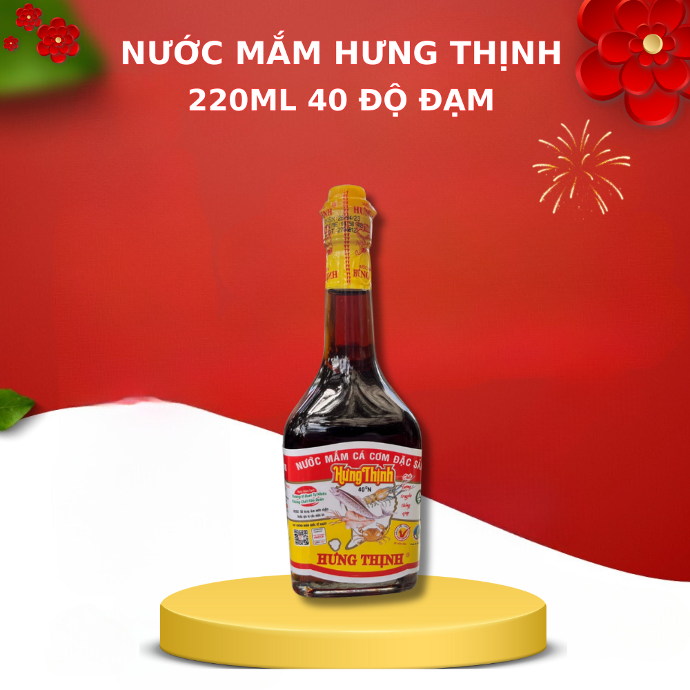 Chai Nước Mắm Cá Cơm Hưng Thịnh - 40 độ Đạm - 220ML