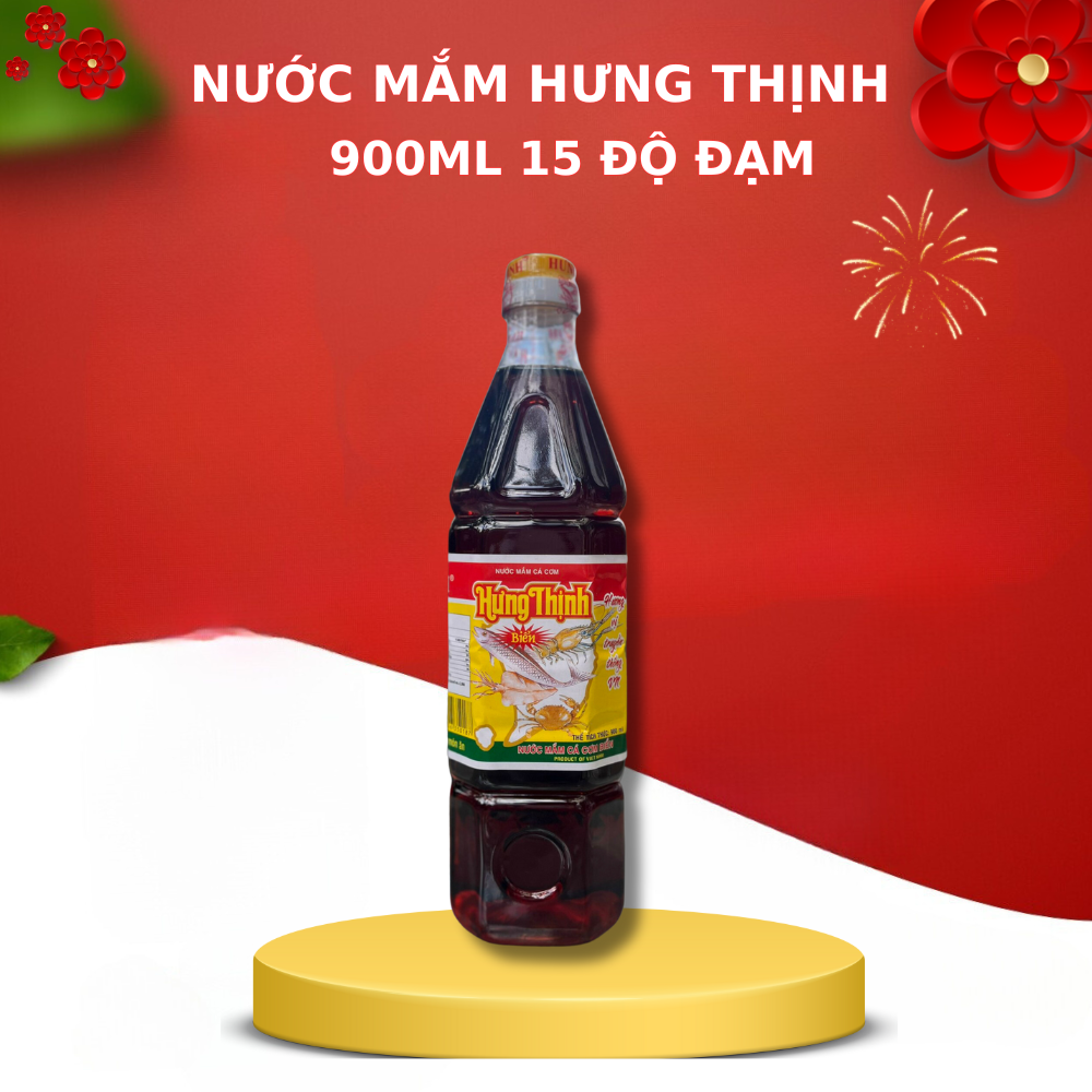 Nước Mắm Cá Cơm Hưng Thịnh - 15 độ Đạm - 900ML ( 1 thùng 12 chai )