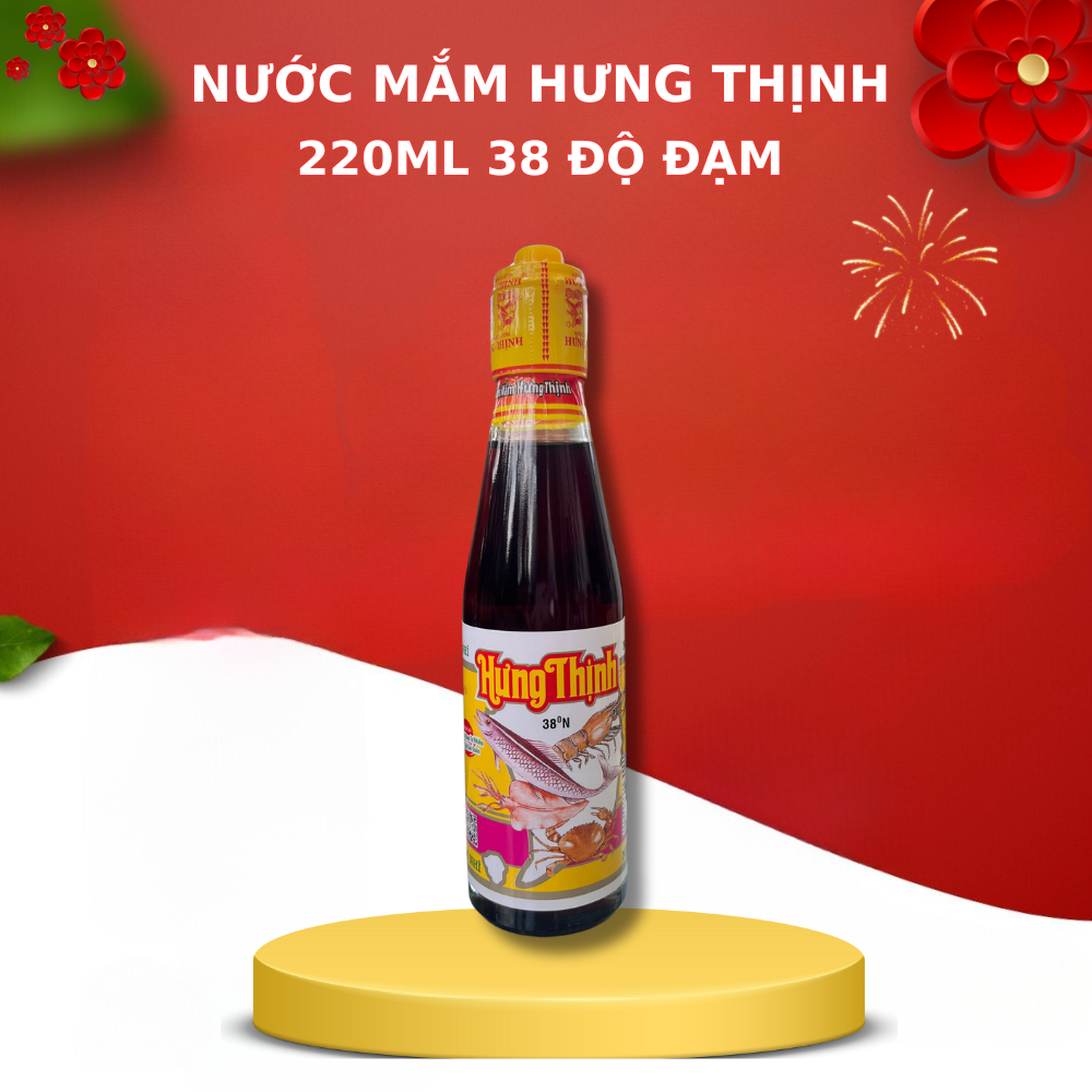 Nước Mắm Cá Cơm Nhĩ Hưng Thịnh - 38 độ Đạm - 220Ml ( 1 Thùng 30 Chai )