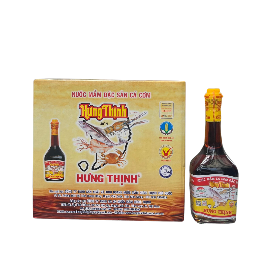 Chai Nước Mắm Cá Cơm Hưng Thịnh - 40 độ Đạm - 220ML