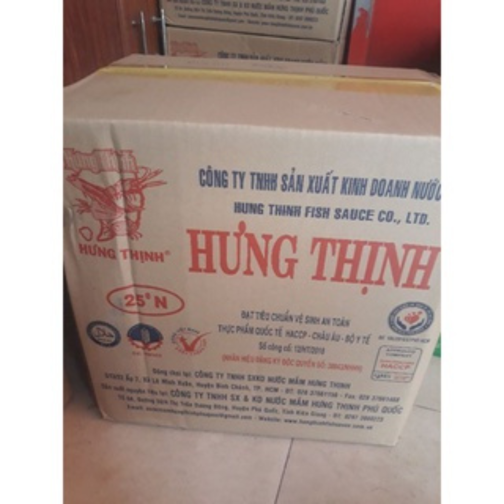 Nước Mắm Trắng Hưng Thịnh - 25 độ Đạm - 620Ml ( 1 thùng 12 chai )
