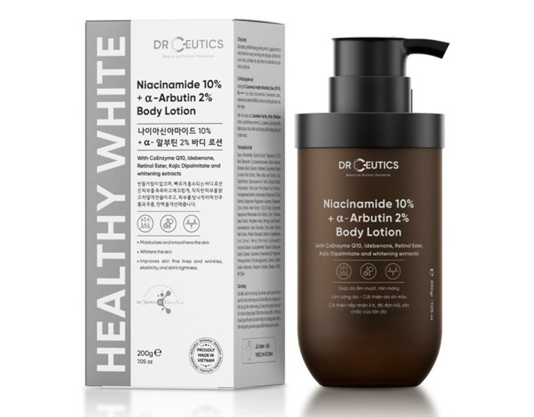Dưỡng Thể Trắng Da DrCeutics Niacinamide 10% + Alpha-Arbutin 2% Body Lotion 200g