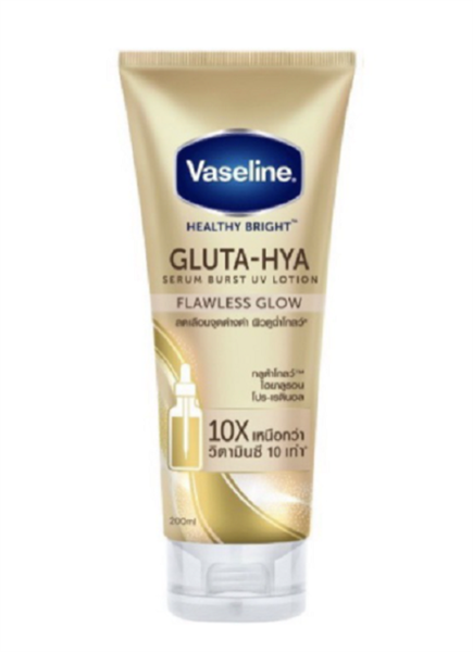 Dưỡng thể Vaseline Flawless Glow 330ml (vàng)