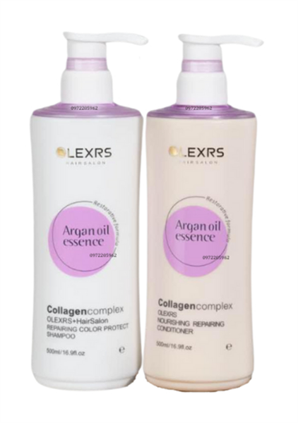 Cặp Gội Xả Olexrs Argan Oil Essence Nourising Color Protect (Tím) 2*500ml