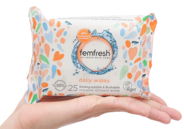 Khăn ướt Femfresh daily wipes 25 miếng (cam)