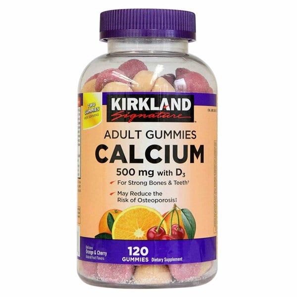 Kẹo bổ sung canxi Kirkland Signature 500mg D3 120 viên - Mỹ