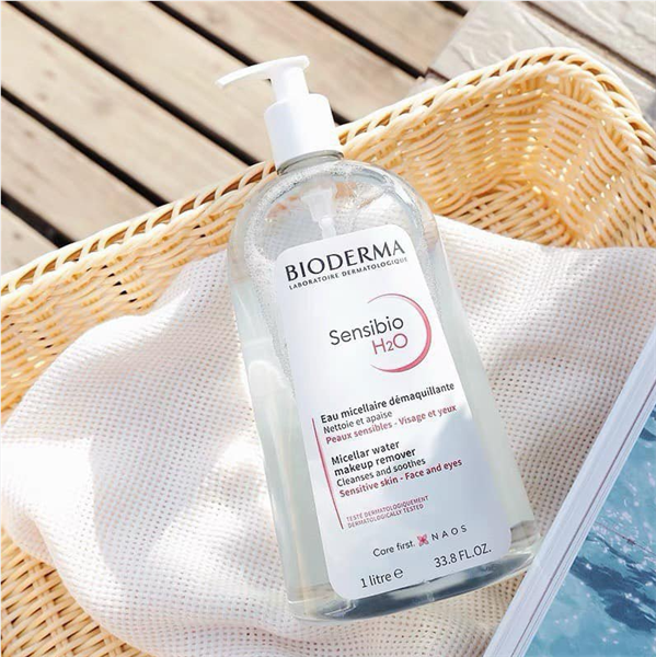 Nước tẩy trang Bioderma Sensibio (Hồng) 1L bản Trung