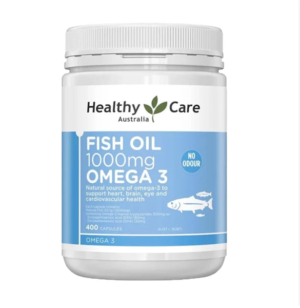 Viên uống dầu cá Healthy Care Fish Oil Omega-3 1000mg của Úc 400v