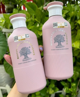 Cặp Gội Xả Biotin Collagen Essence Voudioty (Hồng) 500ml*2