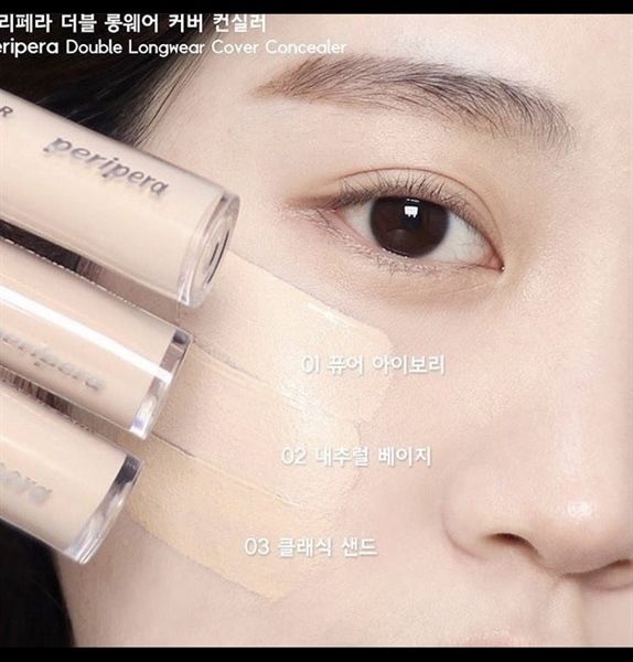 Che khuyết điểm Peripera Double Longwear Cover Concealer 02W Natural Beige 5,5g