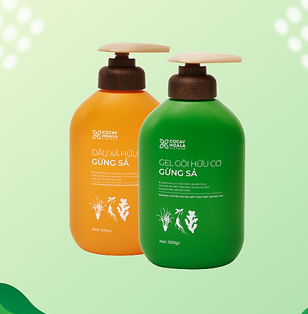 Set gội xả hữu cơ gừng sả Cỏ Cây Hoa Lá 500ml/chai