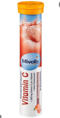 Viên sủi Mivolis Vitamin C (nắp cam) 20 viên