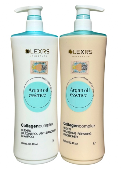 Cặp Gội Xả Olexrs Argan Oil Essence Oil Control Anti Dandruff (Xanh) 960ml*2