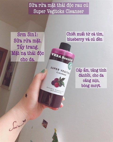 Sữa rửa mặt thải độc rau củ Super Vegitoks Cleanser (màu tím) 200ml