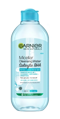 Tẩy trang Garnier Micellar Cleansing Water Salicylic BHA 400ml (xanh nhạt)