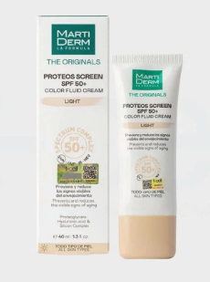 Kem Chống Nắng Marti Derm The Originals Proteos Screen SPF 50+ Fluid Cream - Light 40ml