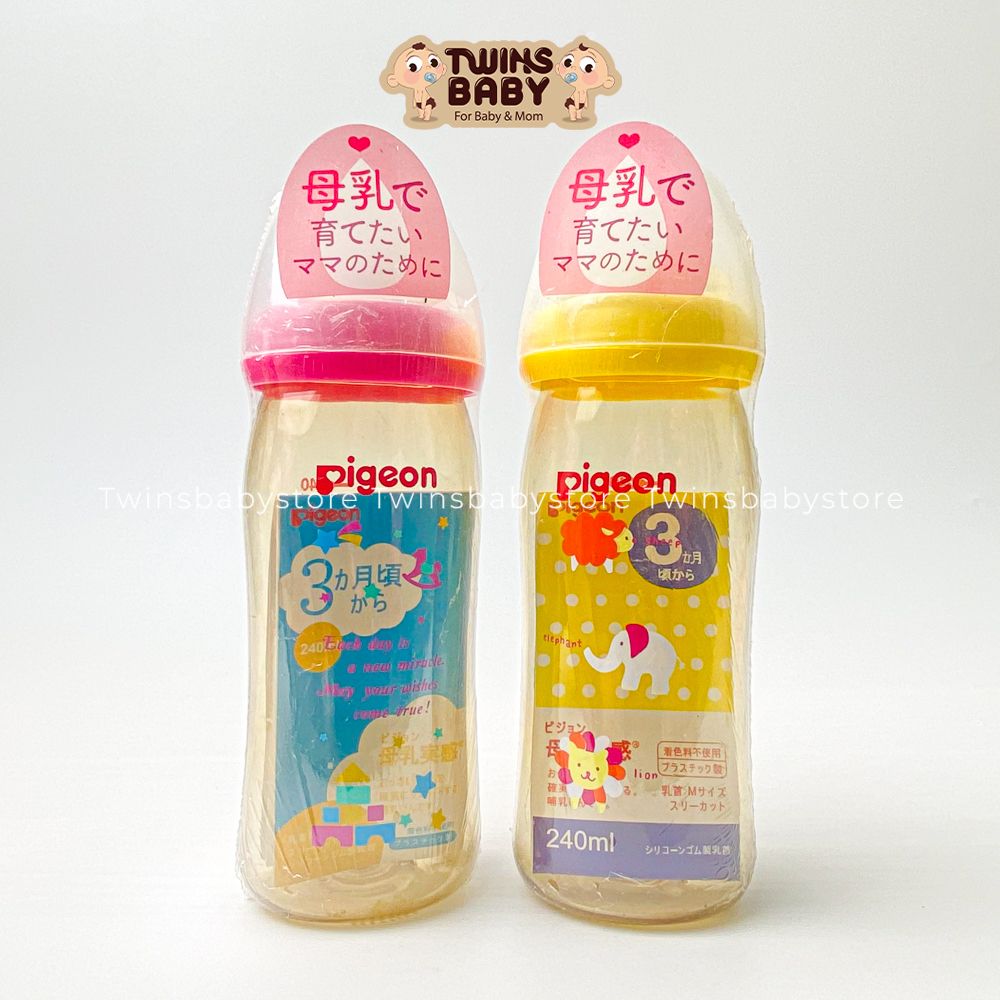  Bình sữa cho bé, bình sữa Pigeon, bình sữa cổ rộng, bình sữa Pigeon nội địa Nhật 160ml và 240ml. 