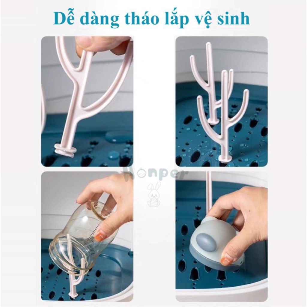  Khay úp bình sữa Honper, có nắp đậy đảm bảo vệ sinh 