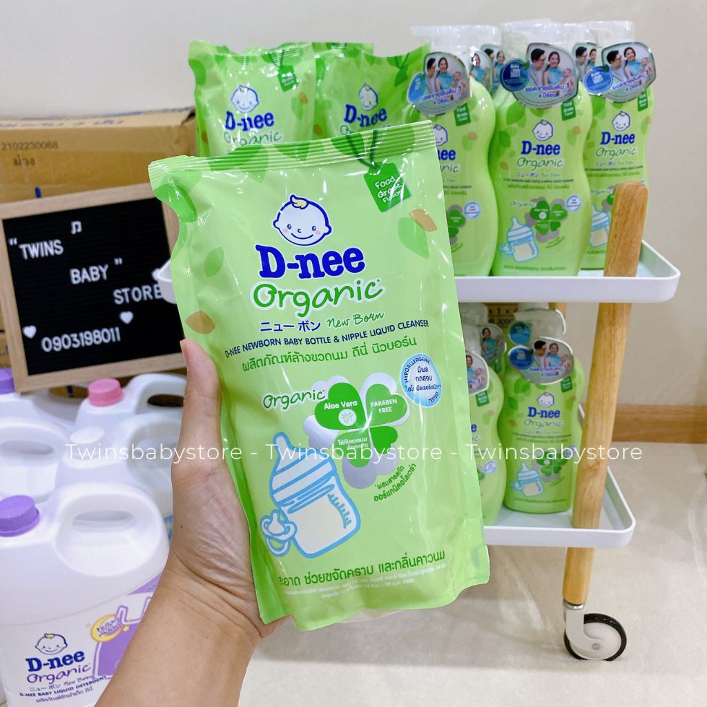  Nước rửa bình sữa dnee, nước rửa bình sữa, dạng túi 600ml, chai 620ml, hàng Thái Lan 