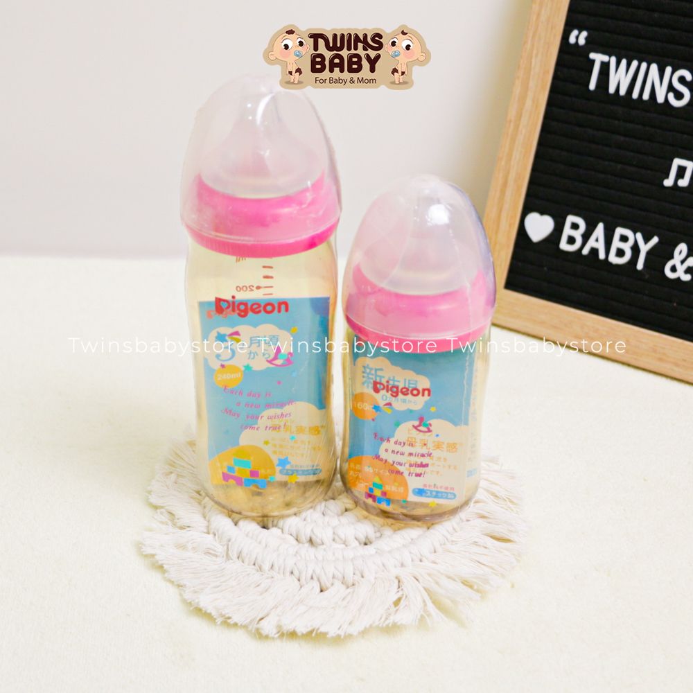  Bình sữa cho bé, bình sữa Pigeon, bình sữa cổ rộng, bình sữa Pigeon nội địa Nhật 160ml và 240ml. 