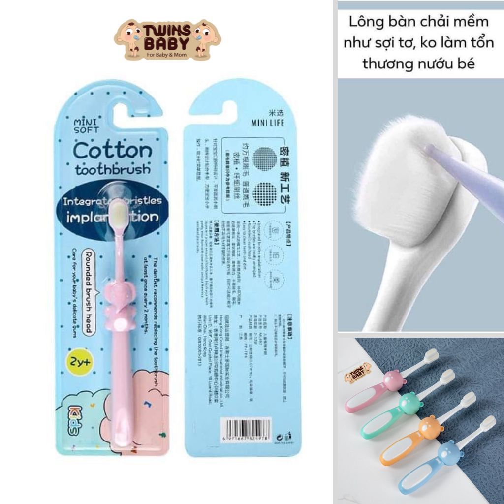  Bàn chải đánh răng lông tơ siêu mềm Mini Soft, cho bé từ 2 tuổi + 