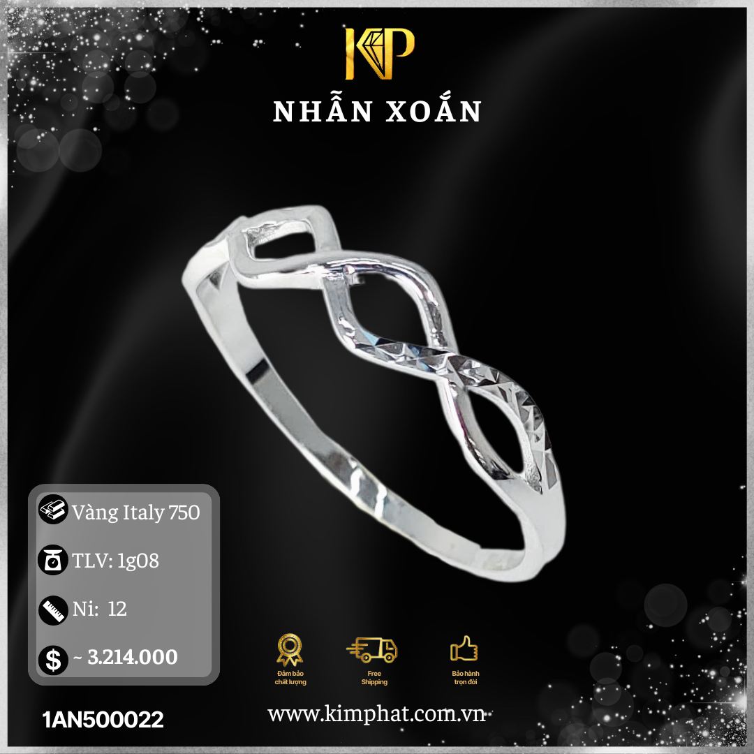 Nhẫn Xoắn Vàng Italy 750 KIM PHÁT